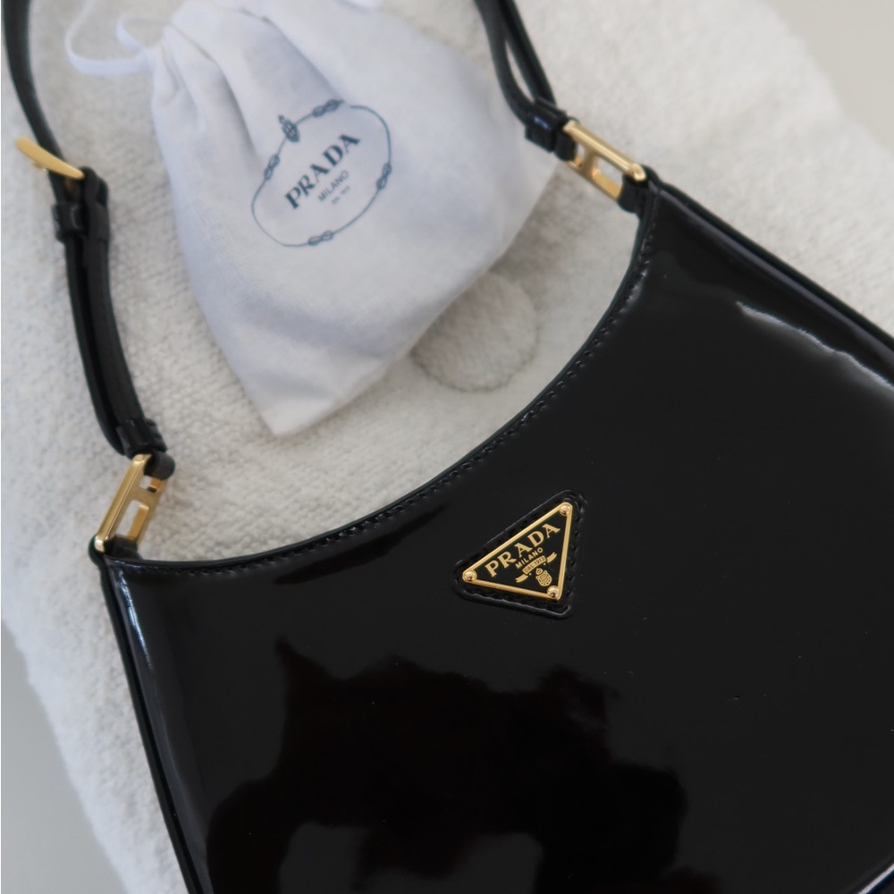 Prada Cleo Patent Leather Black Shoulder Bag - Picture 5 of 8